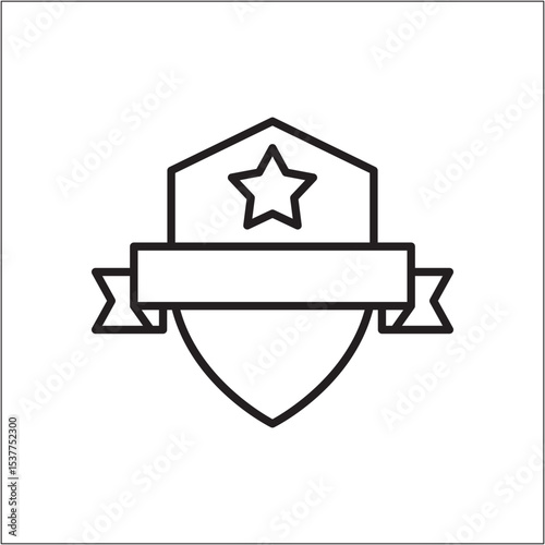 Reward emblem icon. Achievement shield medal icon. Icon symbol of win, victory, award, prize, level. Vector illustration.
