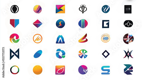 Modern Logo Design Inspiration: Abstract Symbols and Colorful Icons for Creative Branding and Corporate Identity