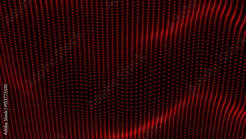 Abstract futuristic red dot background. Big data visualization. Dynamic wave of particles. dot motion background seamless loop with black background.