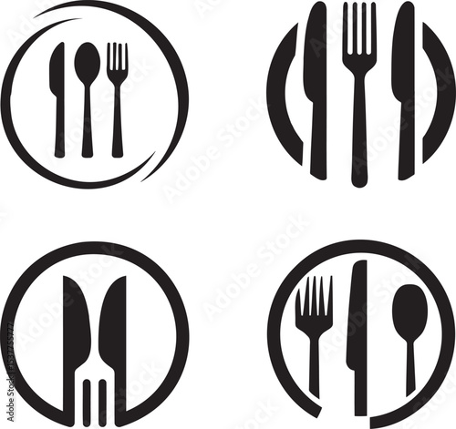 Restaurant cutlery logo collection. 