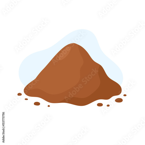 A mound of ground coffee sits on a smooth surface, its rich brown color inviting coffee enthusiasts. The background is soft and subtle, enhancing the focus on the coffee.