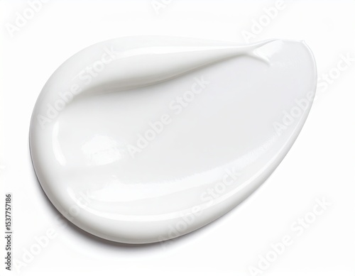 White Cosmetic Cream Smear Swatch on White Background for Skincare or Beauty Product Use
