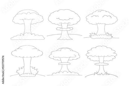  Line art mushroom on pure white background use for marketing purposes