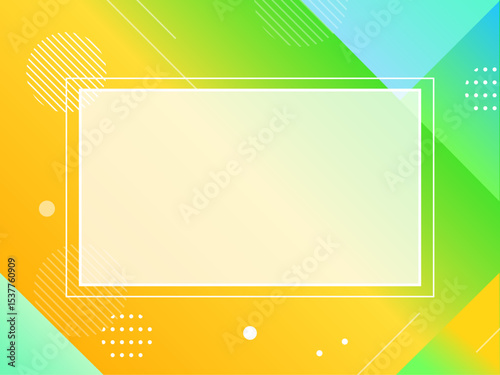 背景フレーム　黄色 緑 グラデーション　