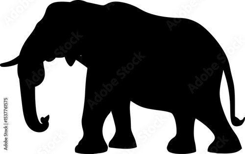 Handdrawn elephant silhouette