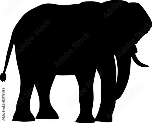 Handdrawn elephant silhouette