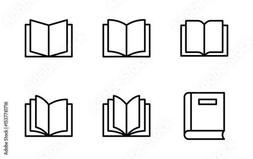 book icon set vector