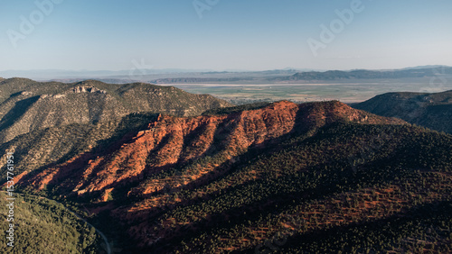 Aerial Summer Red Rock Hiking Views of Parowan Canyon Utah 