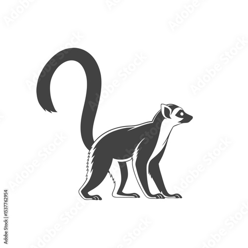 Ring tailed lemur silhouette wildlife animal graphic ai generated