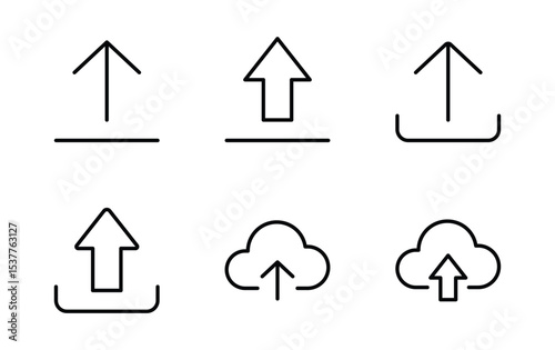 upload icon set vector	