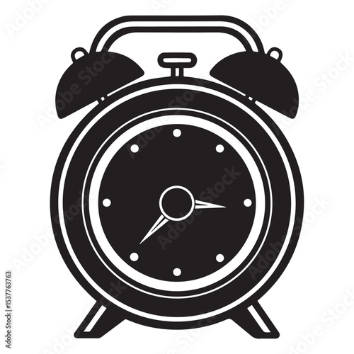 retro alarm clock con silhouette vector illustration