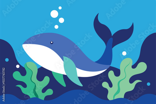 illustration of a dolphin in water