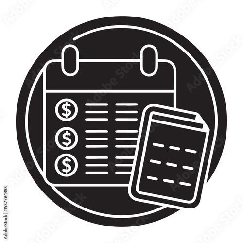  payment schedule thin icon silhouette vector