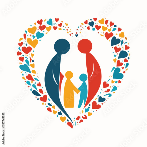 Family Love Emblem Vector