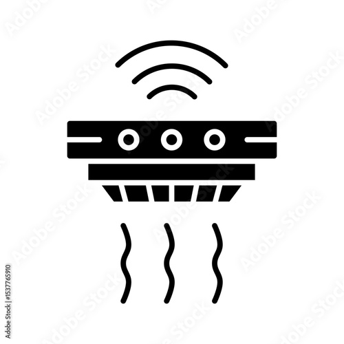 fire detector glyph icon