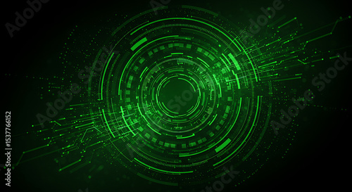Abstract green circle technology wallpaper