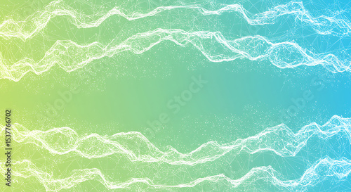 Soft gradient of green with abstract line wave