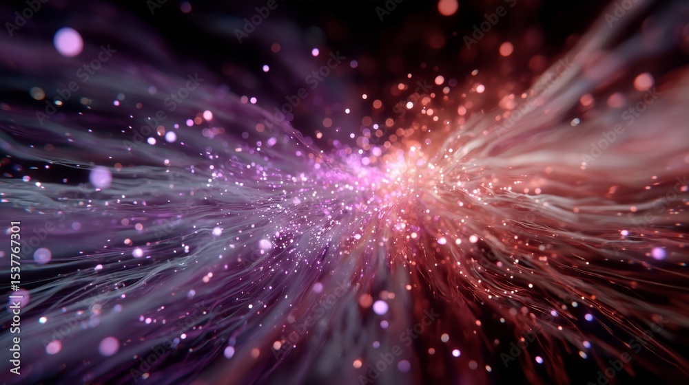 Naklejka premium Cosmic Energy Flow in Space