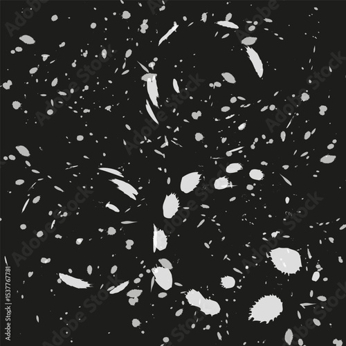 Drop splatter figure. Black abstract shape. Vector texture element. Dark background icon.