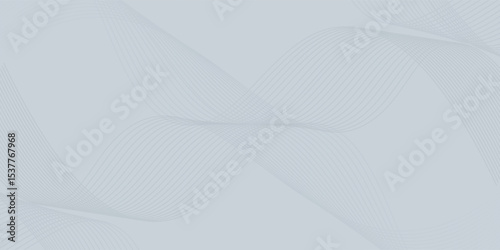 Abstract wave element for design. Digital frequency track equalizer. Stylized line art background. Vector illustration. Wave with lines created using blend tool. smooth gray