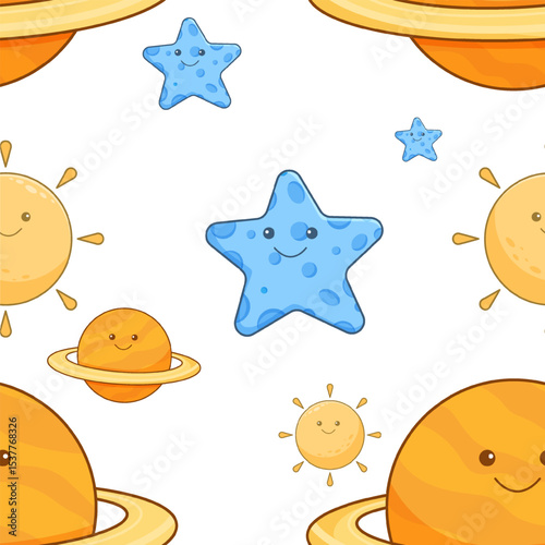 Solar System Seamless Pattern