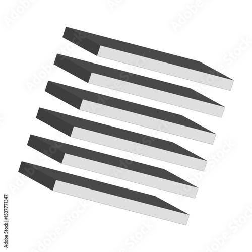 Blade shape set. Sharp black forms. Vector dagger icons. Weapon abstract figure.
