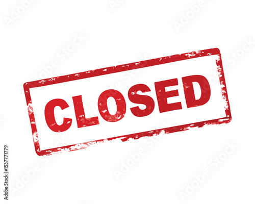 "Red Closed Sign with Bold Text, Store or Business Closure Notice"