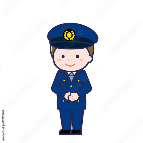 警察官／ななめ／男性 01