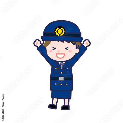 警察官／ななめ／女性 03
