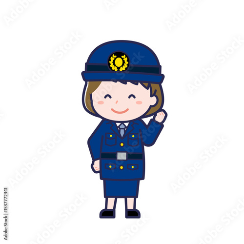 警察官／ななめ／女性 04