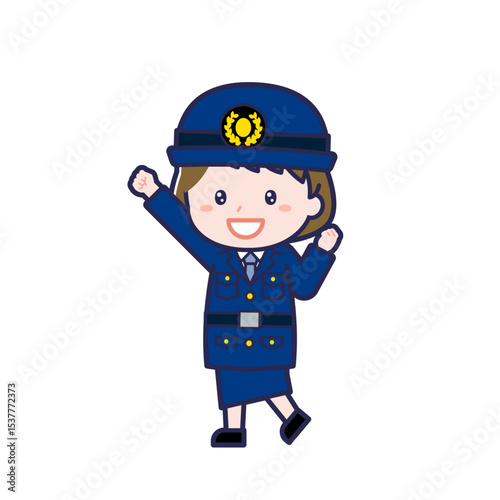 警察官／ななめ／女性 06