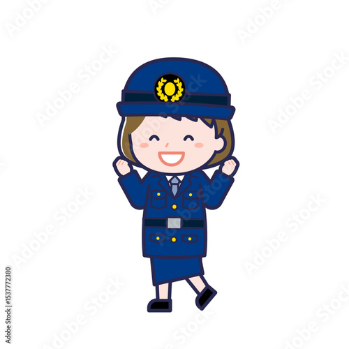 警察官／ななめ／女性 07