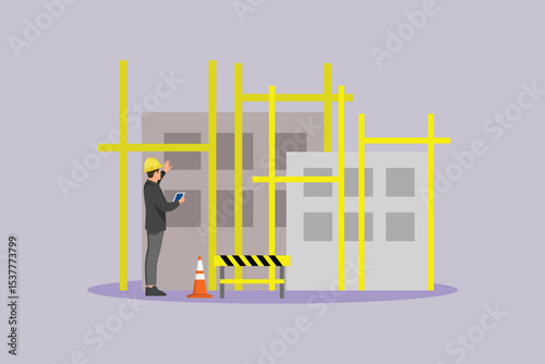 Construction Concept. Colored flat vector illustration isolated