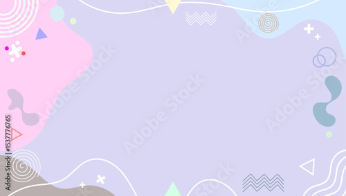 Colorful Abstract Geometric Background with Pastel Shapes and Patterns
