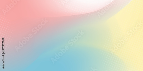 Abstract clear blue sky. Pastel rainbow. Light blue, pink and yellow color vector banner. Pastel gradient sky pattern. Blurred light fuzz colorful gradient background. Vector soft horizontal backdrop