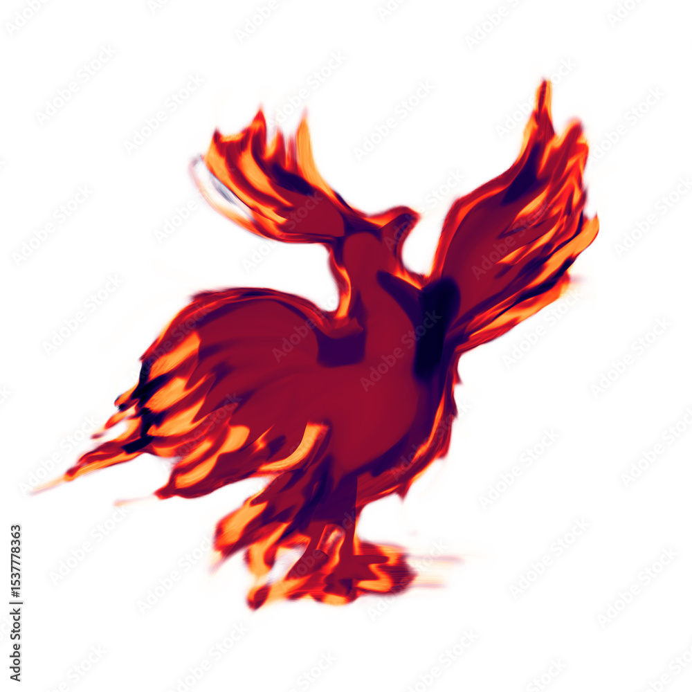 Obraz premium イラスト素材・炎の鳥