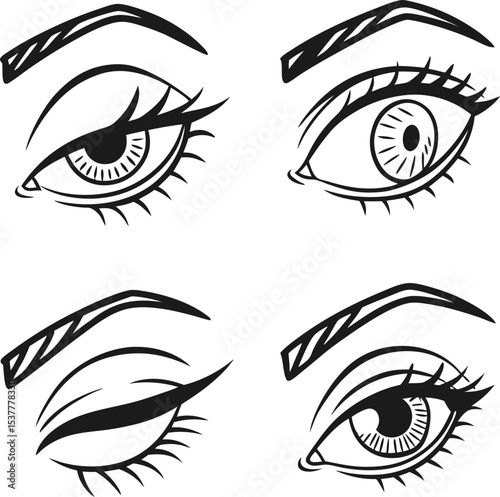 Four Different Eye Expressions