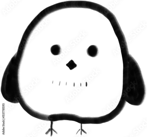 Hand Drawn Long Tailed Tit Bird Illustration Transparent Background