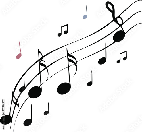 Music Notes on Staffs