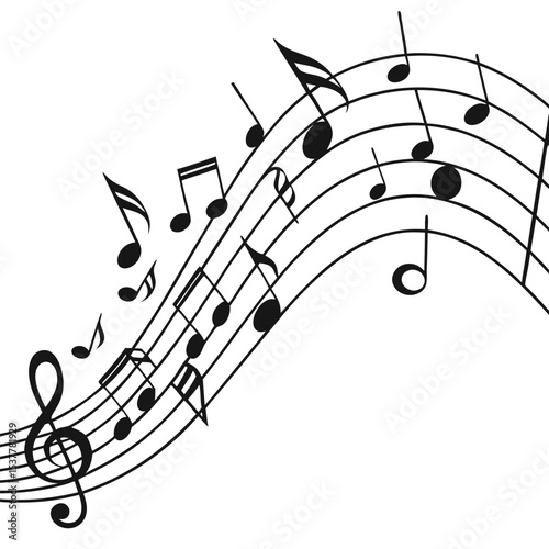 Music Notes and Staves Design