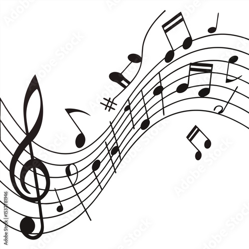 Music Notes and Staves Design