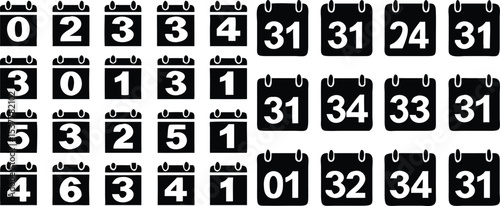 Set of Calendar Icons with Different Dates