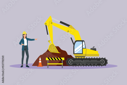 Construction Concept. Colored flat vector illustration isolated