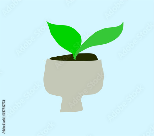 green plant in pot go green