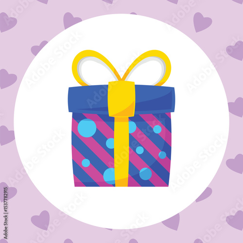 Gift Box Present with Various Bright Colorful Wrapper Cartoon Vector