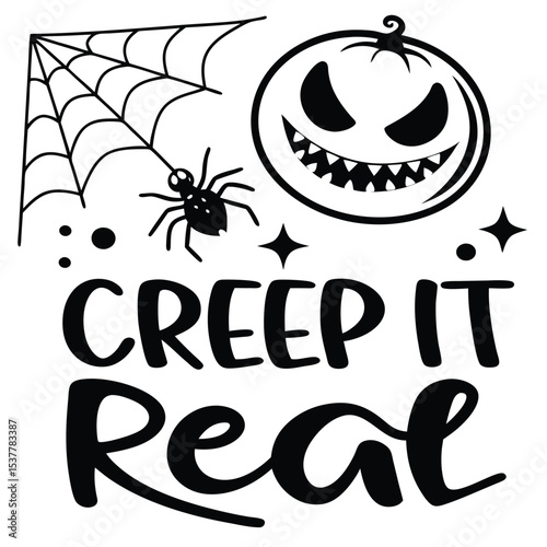 Spooky Halloween Creeper Quote Design