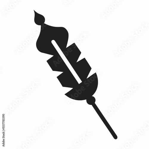 Paneer tikka vector silhouette illustration isolated on white background