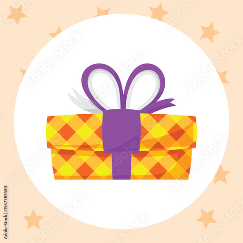 Gift Box Present with Various Bright Colorful Wrapper Cartoon Vector