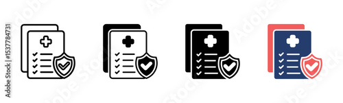 Medical Cross icon sheet multiple style collection