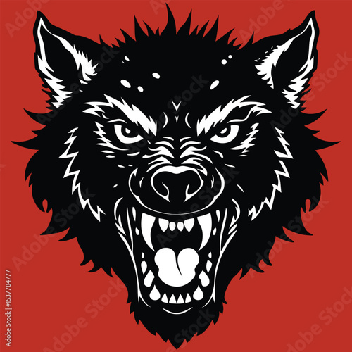 Angry Wolf Head Graphic Design